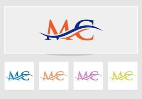 MC Linked Logo for business and company identity. Creative Letter MC Logo Vector