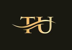 Initial linked letter TU logo design. Modern letter TU logo design vector with modern trendy