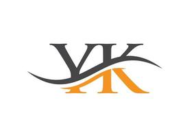 YK letter logo. Initial YK letter business logo design vector template