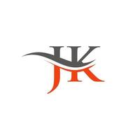 plantilla de vector de diseño de logotipo de empresa de letra jk inicial con una moda mínima y moderna.