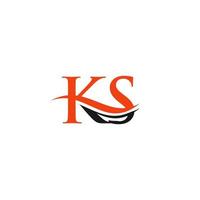 Premium Letter KS Logo Design with water wave concept. KS logo design vector