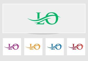 LO logo design. Initial LO letter logo vector. Swoosh letter LO logo design vector