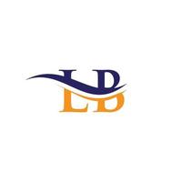 diseño inicial del logotipo de la letra lb de oro con moda moderna. diseño de logotipo lb vector