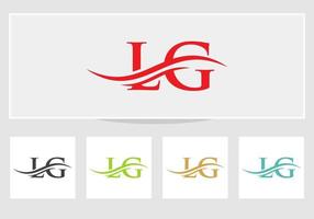 carta lg creativa con concepto de lujo. diseño de logotipo lg moderno para identidad comercial y empresarial vector