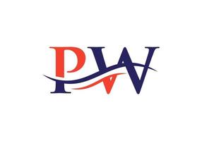 logotipo de la letra pw. plantilla de vector de diseño de logotipo de empresa de letra pw inicial