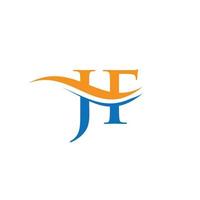 logotipo vinculado a la letra jf para la identidad comercial y de la empresa. plantilla de vector de logotipo de letra inicial jf.