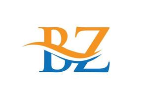 Premium Letter BZ Logo Design with water wave concept. vector