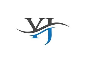 diseño inicial del logotipo yj de la letra vinculada. vector de diseño de logotipo de letra yj moderna con moda moderna