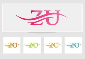 diseño moderno del logotipo zu para la identidad empresarial y empresarial. carta zu creativa con concepto de lujo vector