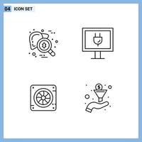 4 Creative Icons Modern Signs and Symbols of checkup cooler testing internet air Editable Vector Design Elements