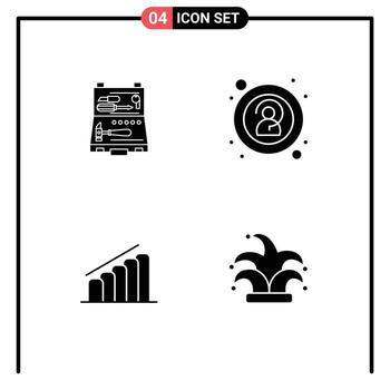 Mobile Interface Solid Glyph Set of Pictograms of tools progress repair anonymous analysis Editable Vector Design Elements