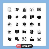 25 Universal Solid Glyphs Set for Web and Mobile Applications interface art pie creative products Editable Vector Design Elements