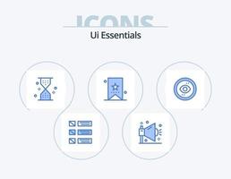 Ui Essentials Blue Icon Pack 5 Icon Design. education. book. seo. wait. timer vector