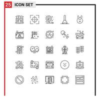 Universal Icon Symbols Group of 25 Modern Lines of date rabbit energy easter tool Editable Vector Design Elements