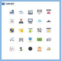 Pack of 25 creative Flat Colors of user communication finances coding send Editable Vector Design Elements