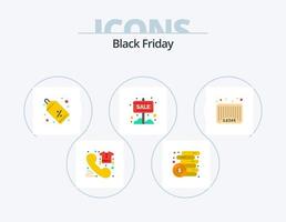 Black Friday Flat Icon Pack 5 Icon Design. shop. sale. coins. info board. price tag vector