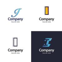 letra i diseño de paquete de logotipo grande diseño de logotipos creativos y modernos para su negocio vector