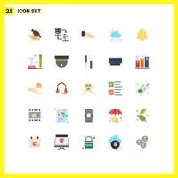 Universal Icon Symbols Group of 25 Modern Flat Colors of notification alert alms weather cloud Editable Vector Design Elements
