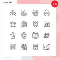 16 Thematic Vector Outlines and Editable Symbols of cart hollywood no cinema nature Editable Vector Design Elements
