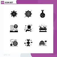 Modern Set of 9 Solid Glyphs and symbols such as ecommerce develop boiling flask coding browser Editable Vector Design Elements