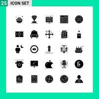 Stock Vector Icon Pack of 25 Line Signs and Symbols for user left monitor interface plan Editable Vector Design Elements