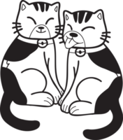 mano disegnato carino a strisce gatto Sorridi illustrazione nel scarabocchio stile png