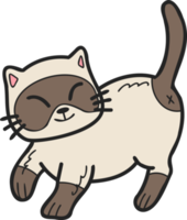 Hand Drawn walking cat illustration in doodle style png