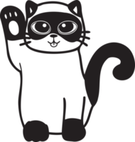 handgezeichnete maneki neko oder glückliche katzenillustration im gekritzelstil png