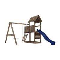 Kids playground with slide and swing png