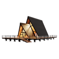 Modern Wooden Mountain House png