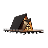 casa de montaña de madera moderna png