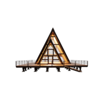 Modern Wooden Mountain House png