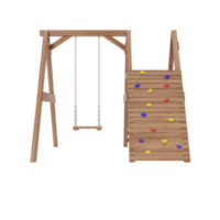 mur d'escalade balançoire en bois png