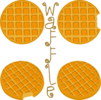 vários waffles saborosos doces png