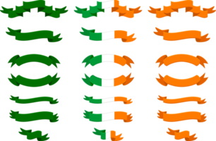 Irish holiday St Patrick day, big set scrolls paper ribbon png