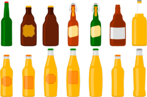 Kit grande de botellas de vidrio de cerveza con tapa para cervecería png