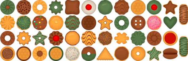 groot reeks eigengemaakt koekje verschillend smaak in gebakje biscuit png
