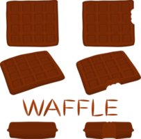 vários waffles saborosos doces png