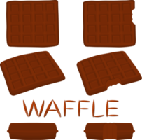 various sweet tasty waffles png