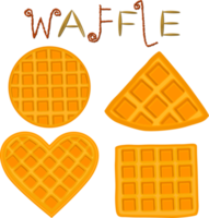 vários waffles saborosos doces png