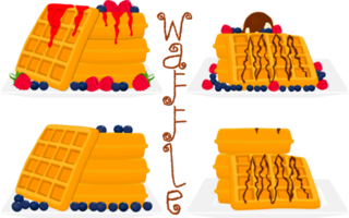 various sweet tasty waffles png
