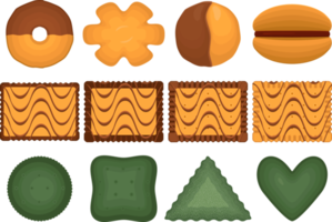 Big set homemade cookie different taste in pastry biscuit png