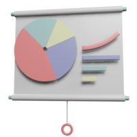 3D Pie Chart on Whiteboard png