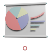 3D-Kreisdiagramm auf Whiteboard png