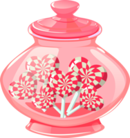Glass jar with sweets for Valentine February 14th. png