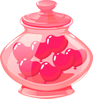 Glass jar with hearts for Valentine's Day. png