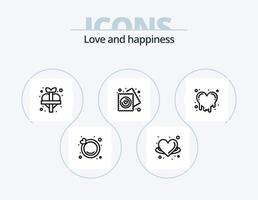 paquete de iconos de línea de amor 5 diseño de iconos. huevo. decorativo. anillo. romance. amar vector