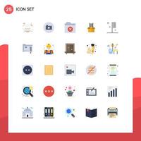 conjunto de 25 iconos modernos de la interfaz de usuario signos de símbolos para alimentos de cuchillo eliminar elementos de diseño vectorial editables de regalo de escalada vector