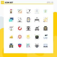 Pictogram Set of 25 Simple Flat Colors of butterfly power pickaxe line ladle Editable Vector Design Elements