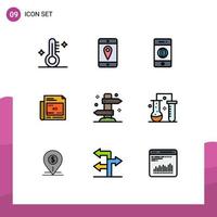 9 Creative Icons Modern Signs and Symbols of summer direction electronics headline ad Editable Vector Design Elements